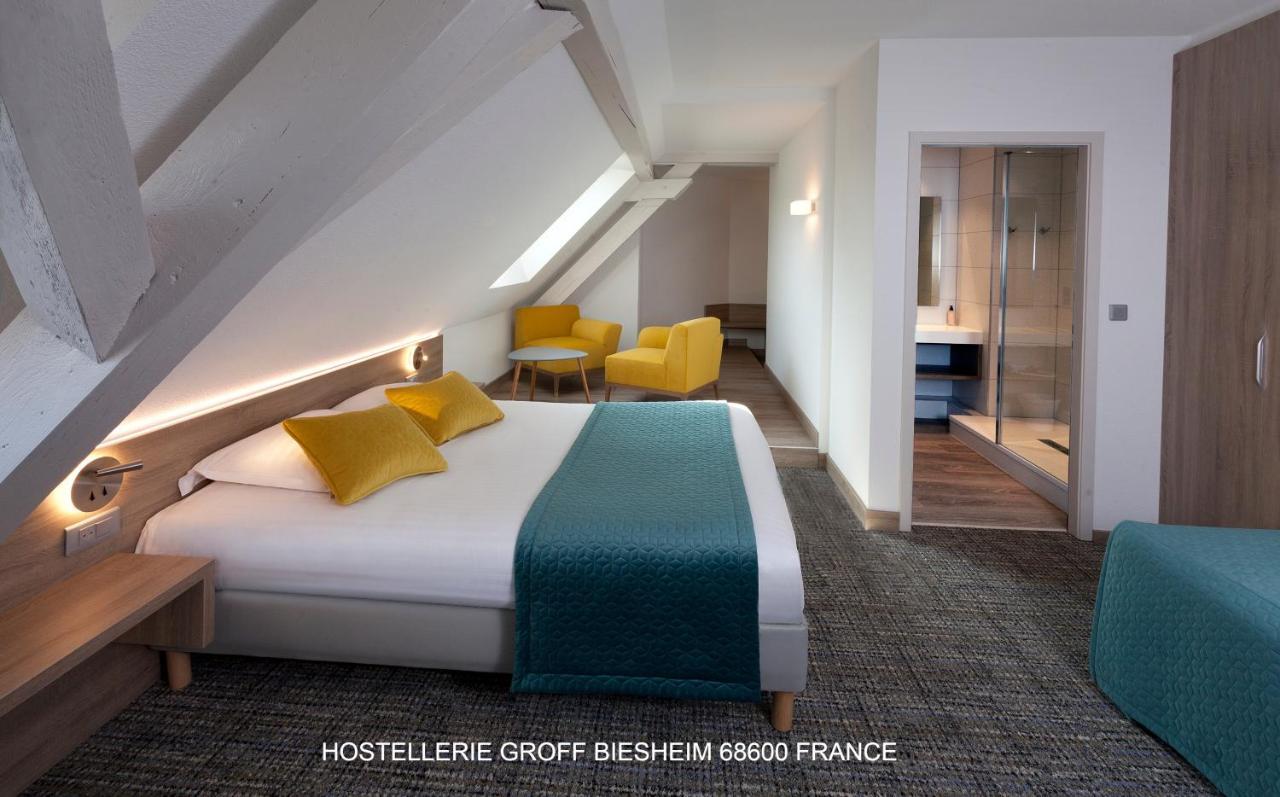 Aux Deux Clefs Hostellerie Groff Biesheim Bagian luar foto