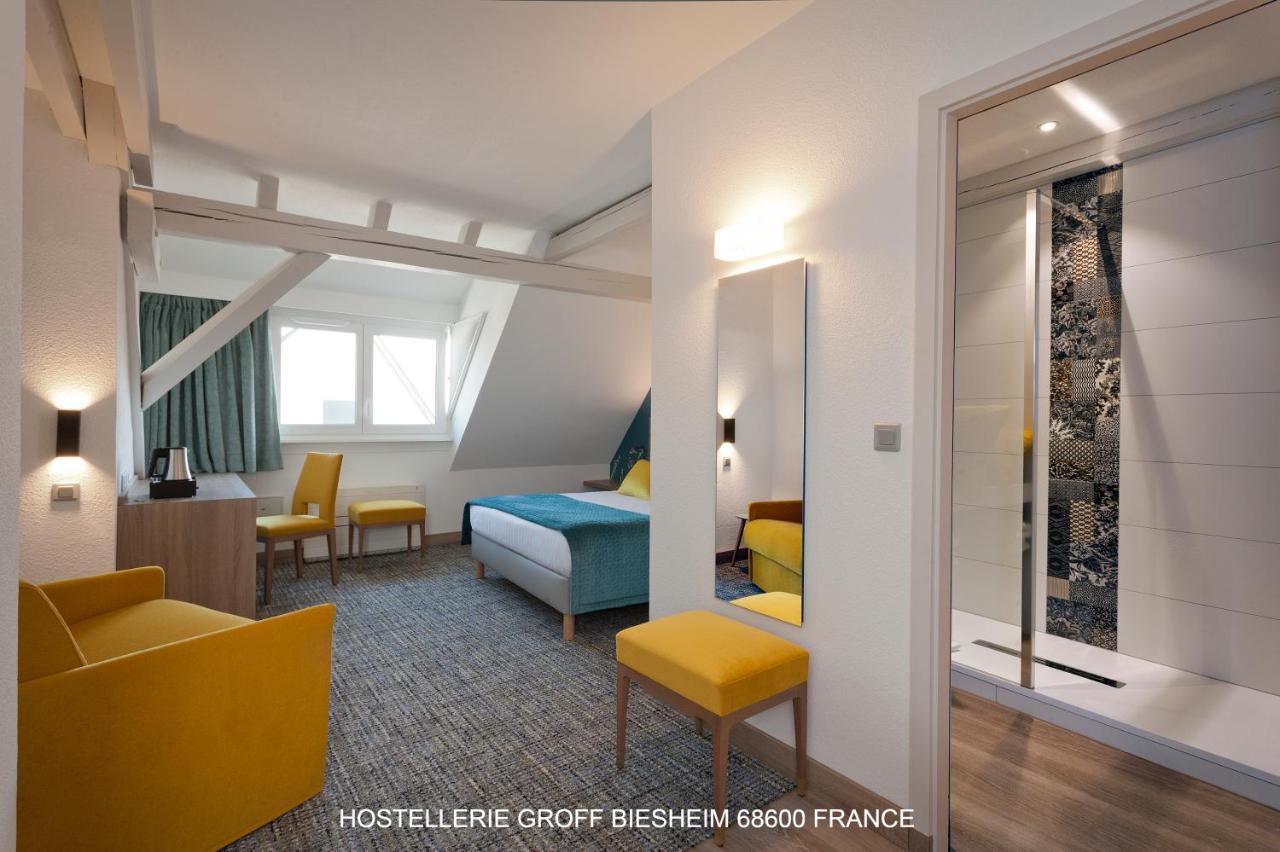 Aux Deux Clefs Hostellerie Groff Biesheim Bagian luar foto