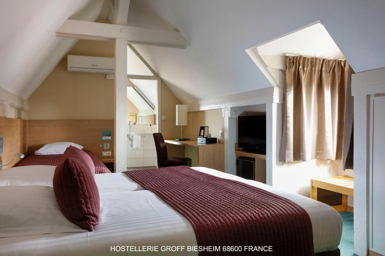 Aux Deux Clefs Hostellerie Groff Biesheim Bagian luar foto